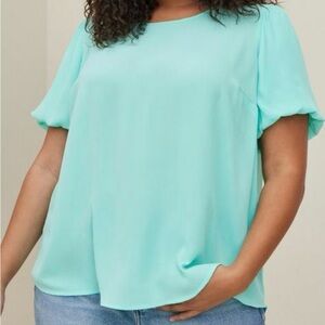 TORRID Women’s Plus Size Abbey‎ Georgette Puff Sleeve Blouse Size 5